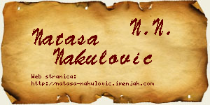 Nataša Nakulović vizit kartica